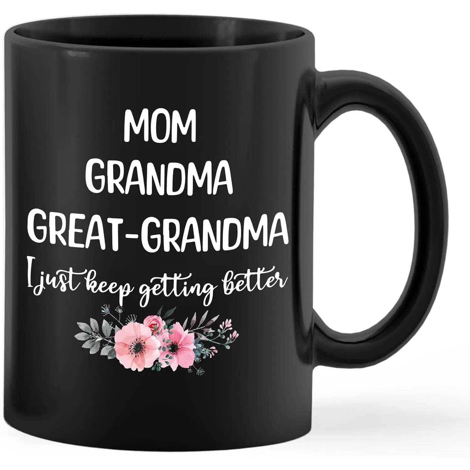 Grandma Coffee Mug - Black Ceramic 11oz, Mom &  Grandma  for  Day