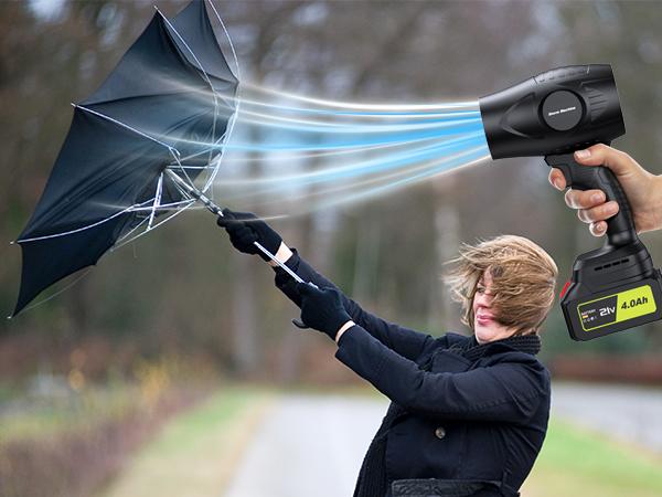 YUQUESEN Cordless Leaf Blower Violent Turbo Fan 200W Handheld Super Power Air Duster for Garden Patio Cleaning Drying Car Wash Snow Removal