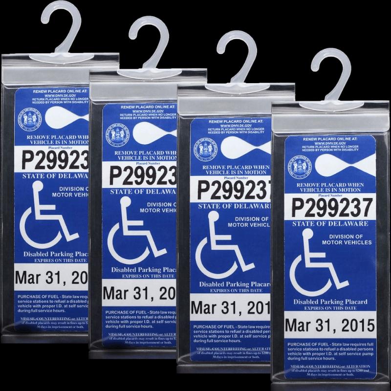 1pc Transparent PVC Disability Parking License Plate Bag with Convenient Hook Car Accessories