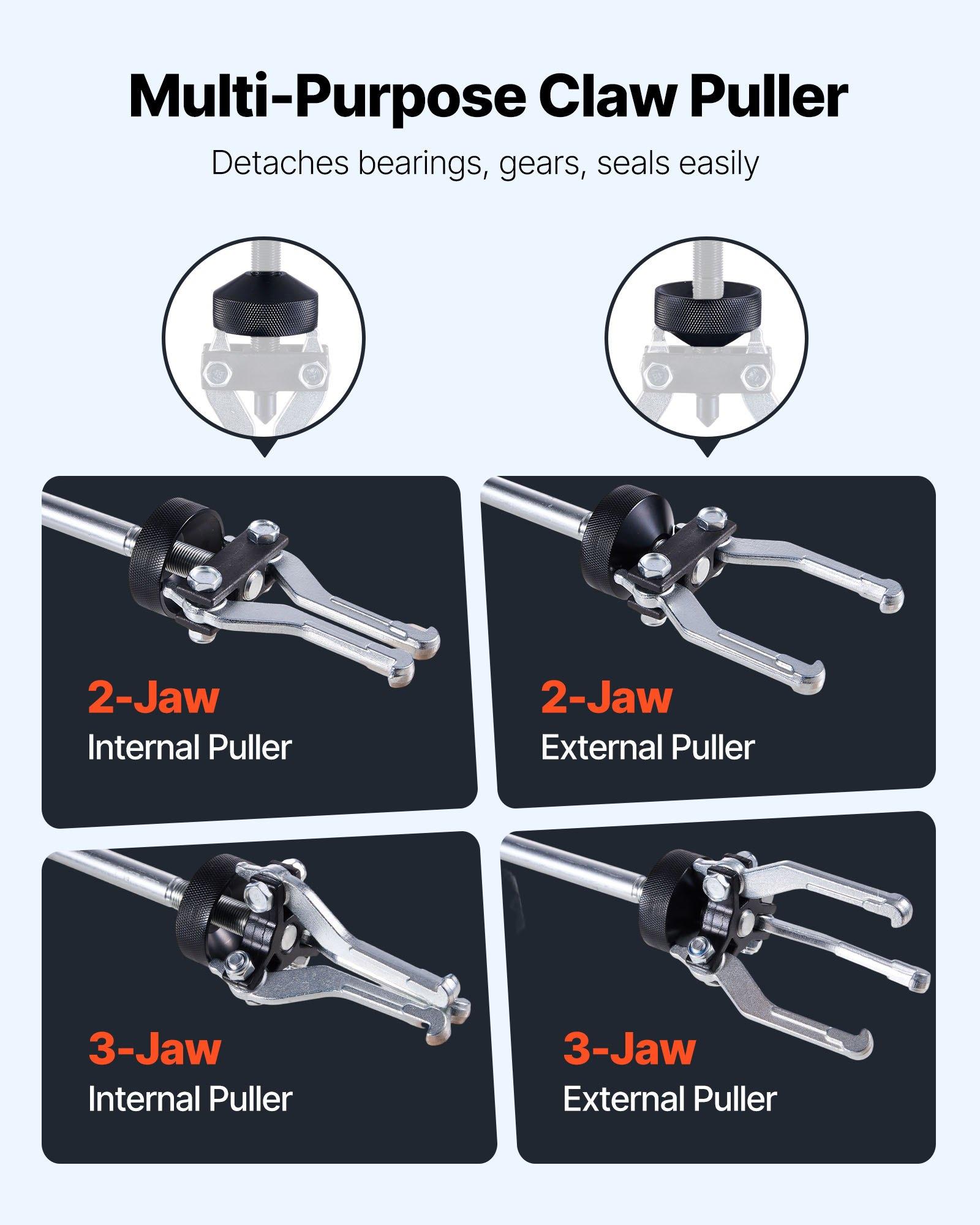 fathersdaygift  VEVOR 9-Way Slide Hammer Puller Set, 15PCS Front Wheel Hub Bearing Remover Rear Wheel Axle Hub Dent Shaft Puller Tool Kit, Axle Bearing Puller Tool Kit and Slide Hammer Remover Set with Carry Box