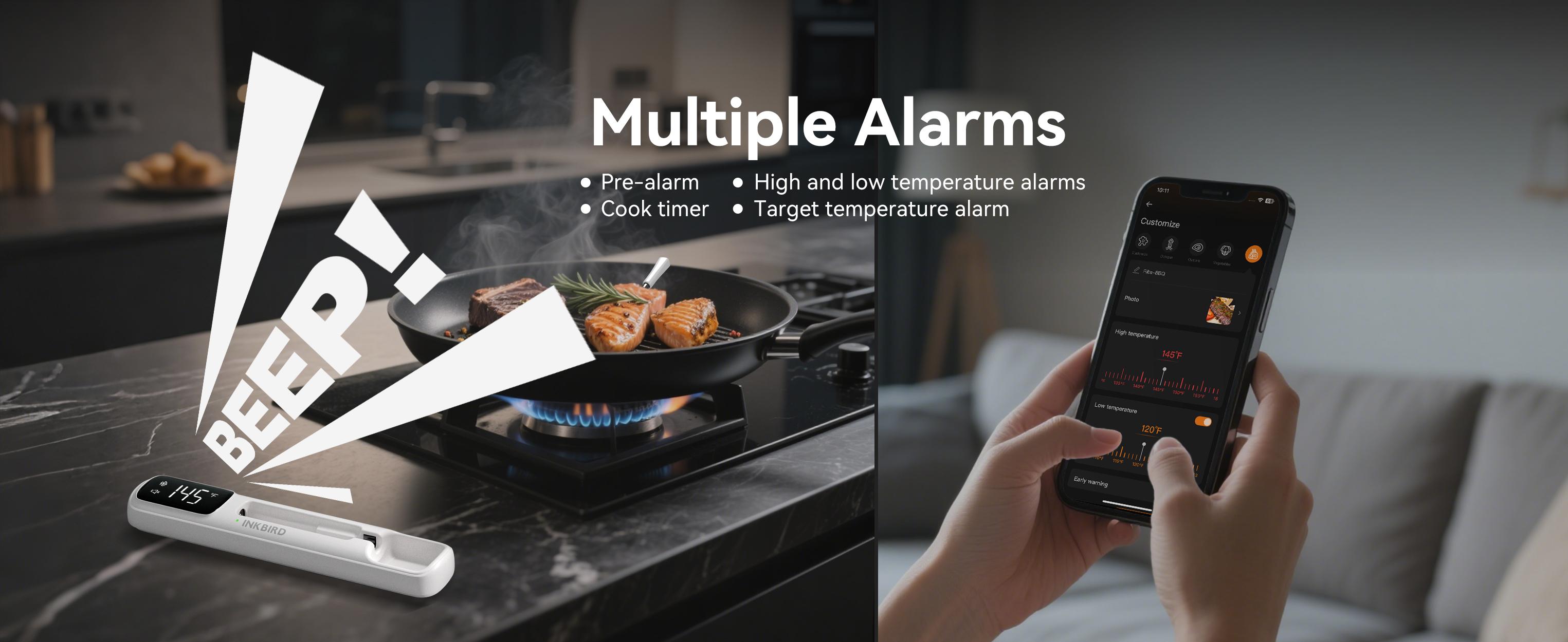 INKBIRD meat thermometer, Bluetooth wireless thermometer, waterproof, suitable for grilling, cooking, kitchen utensils