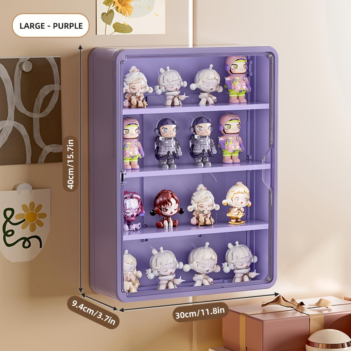 Large Wall-Mounted Display Rack for Doll Collection, 3 or 4-Tier Acrylic Storage Box with Magnetic Design, Space-Saving Clear Compartments for Action Figures and Accessories, Floating Display Shelf