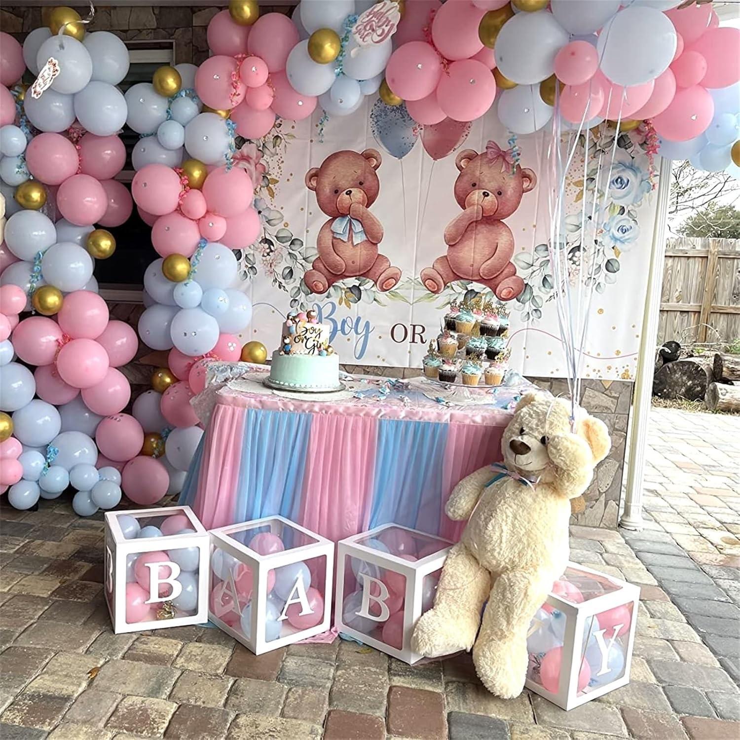 Blue Balloon Set 48 Pieces, Latex Balloons with Matching Glitter Balloons, Ideal for Gender Reveal Party, Baby Shower, Birthday Party