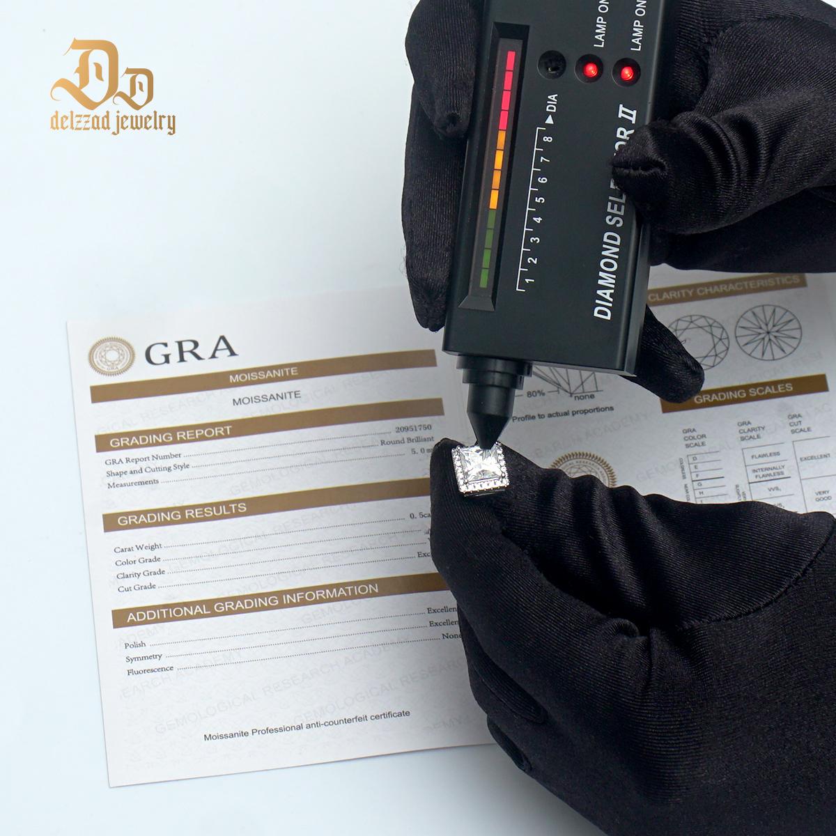 Delzzad 14K Gold-Plated Radiant Cut Stud Earrings VVS Synthetic Moissanite Earrings Synthetic Moissanite Jewelry S925 Studs Perfect Birthday Mother’s Day Christmas Gift for Men Women