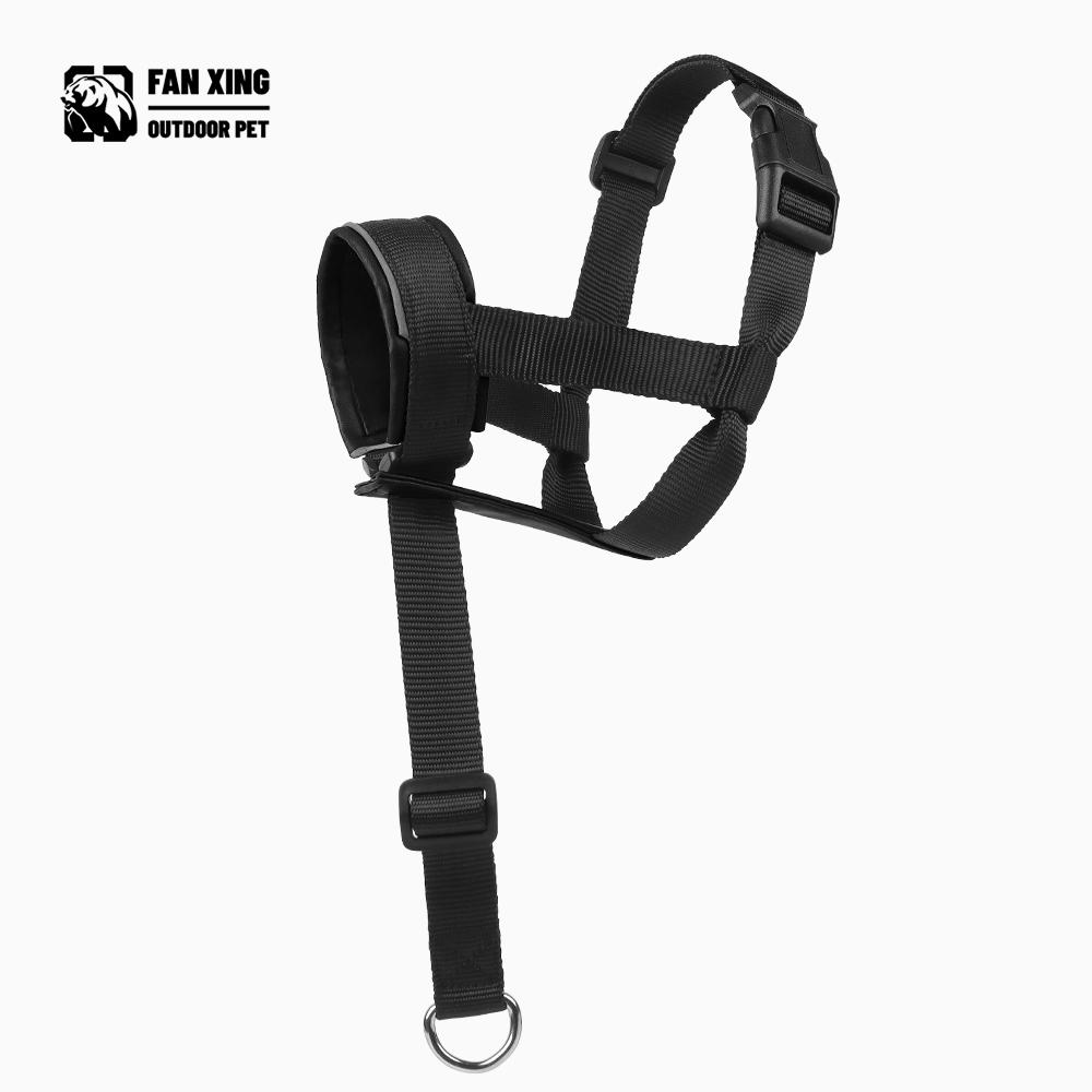 Adjustable Leather Dog Muzzle, Anti-Bite and Bark Control, Harness-Attached, Medium to Large Dogs, Durable Pet Accessory