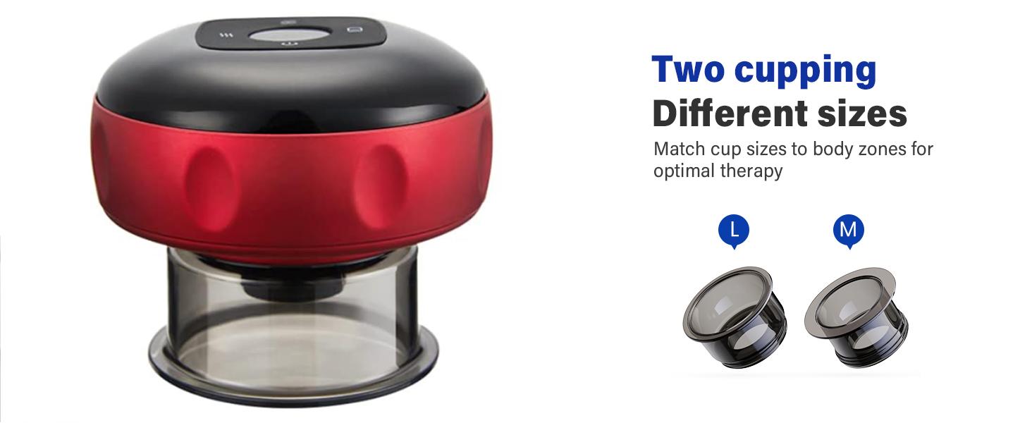 TISSCARE 5-in-1 Electric Cupping Massager Kit– 12-Level Temperature & Suction Control for Muscle Relaxation, Includes 2 Replaceable Cups, Original Smart Cupper Device, Professional Massage Tool Gun, Quiet Muscle Massage, Relaxation Neck Shoulder Leg Waist