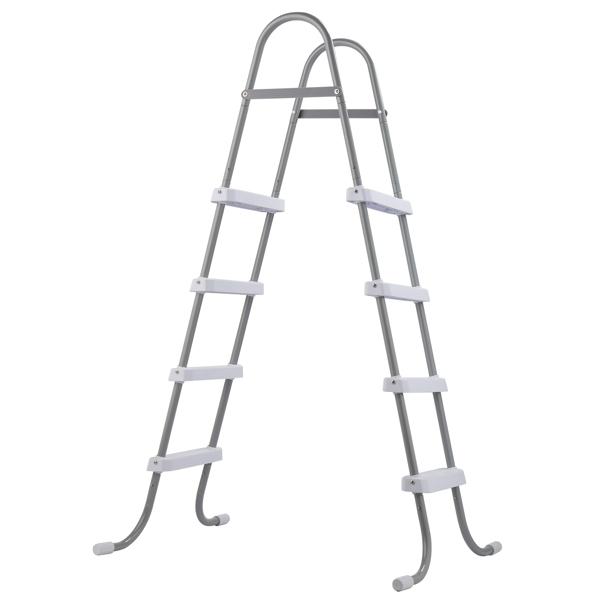 4-Step 52in Above Ground Pool Ladder - 300LB Capacity, Iron Grey Frame & White Steps, Fits Pools up to 52in