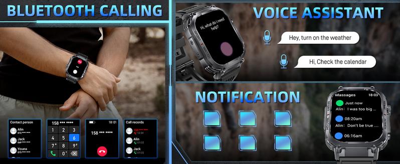 3ATM Waterproof Outdoor Smart Watch for Men with Call Make/ Answer 100+ Sports Modes Pedometer Compass Multifunctional Smartwatch Compatible with iPhone Android Phones Digital Watch Gifts for Men 3ATM Waterproof Outdoor Smart Watch for Men with Call Make/ Answer 100+ Sports Modes Pedometer Compass Multifunctional Smartwatch Compatible with iPhone Android Phones Digital Watch Gifts for Men