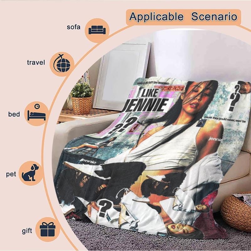Trendy Patchwork Flannel Blanket, Portable Nap Blanket for All Seasons, Office Sofa Bed Car Plane Warm Blanket