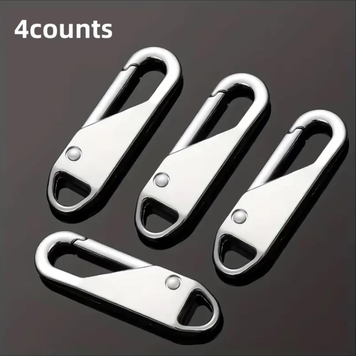 Zipper Pull Replacement,4 Counts Detachable Zipper Head, Reusable Versatile Zipper Pull for Travel Bags,Clothing,Backpacks,Boots,Wallets