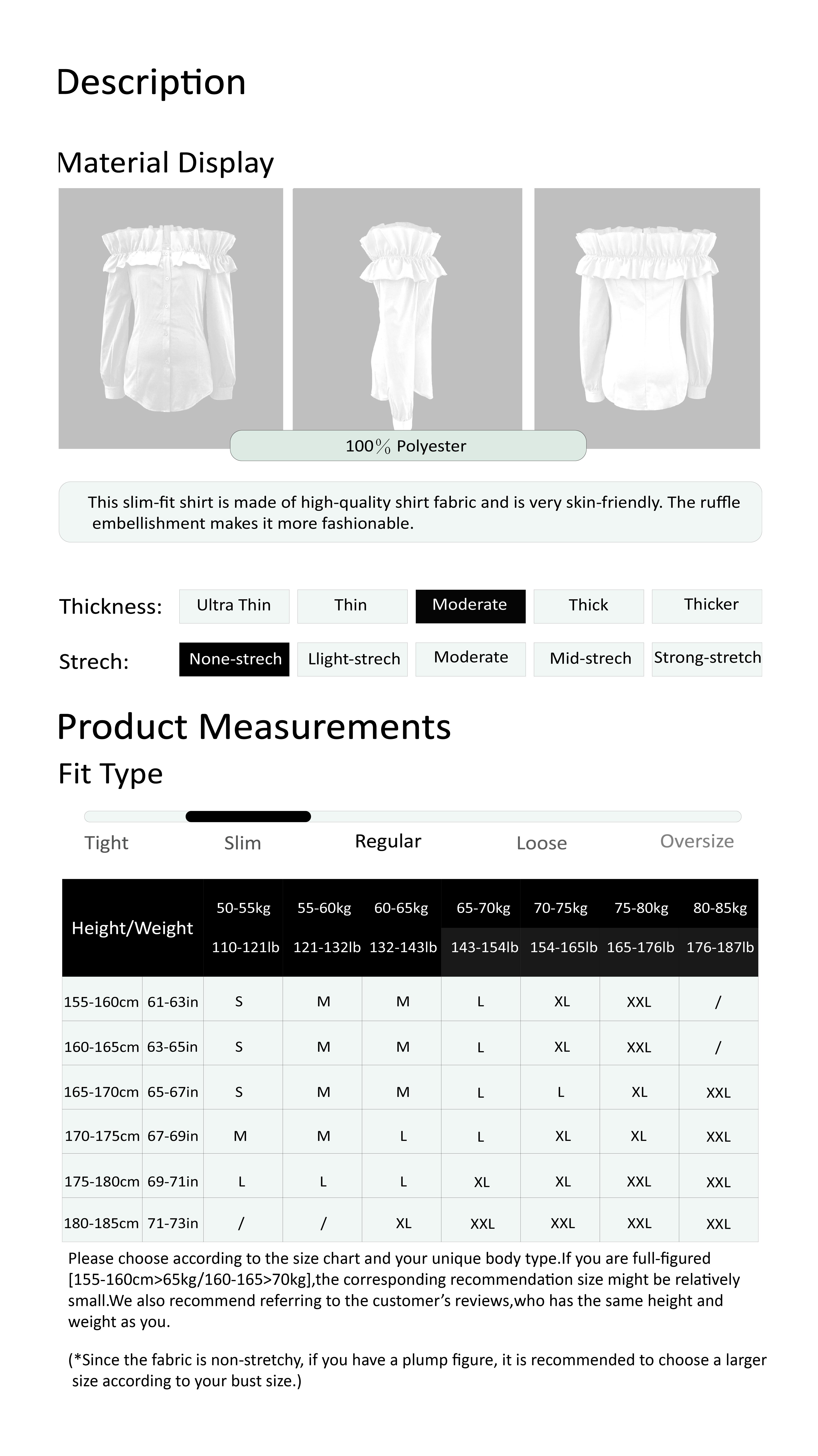 Women's Long Sleeve One Shoulder Ruffle Slim Fit Shirt Blouse, Casual Plain Woven Fabric, All Seasons Fashion Top, Elegant Women's Clothing