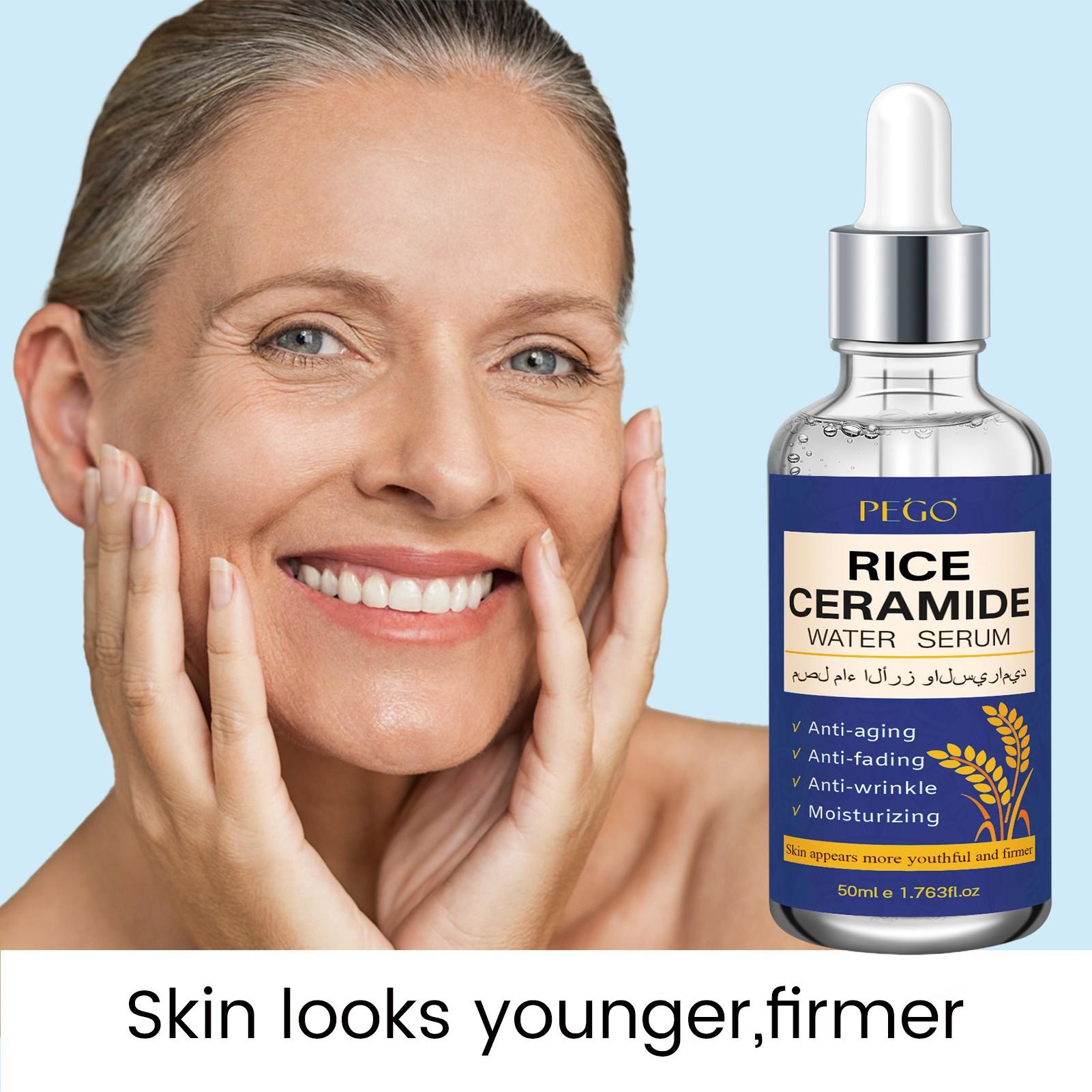 Rice Essence with Niacinamide & Hyaluronic Acid, Improves Facial Wrinkles, Fades Wrinkles, Tightens Skin, Whitening, Unisex