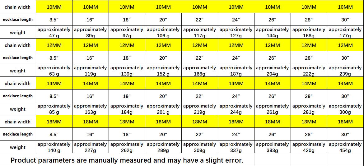 Miami hip-hop style necklace, Stainless steel with nano vacuum gold plating. Boasts a chunky Cuban link design, this trendy jewelry piece leads the latest fashion. It is the perfect choice for both everyday wear and gifting.Width: 6–14 mm