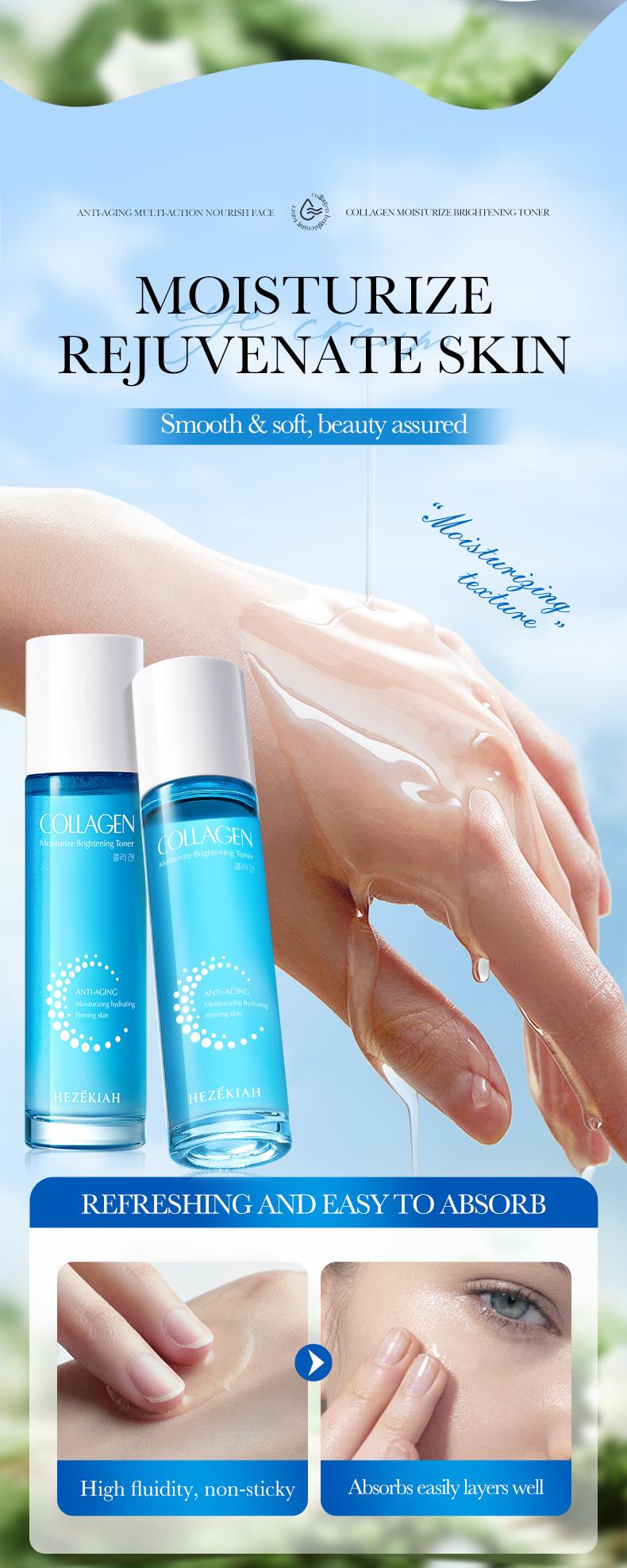 Collagen Moisturize Brightening Toner,Deeply Moisturizing & Nourishing Firming Skin