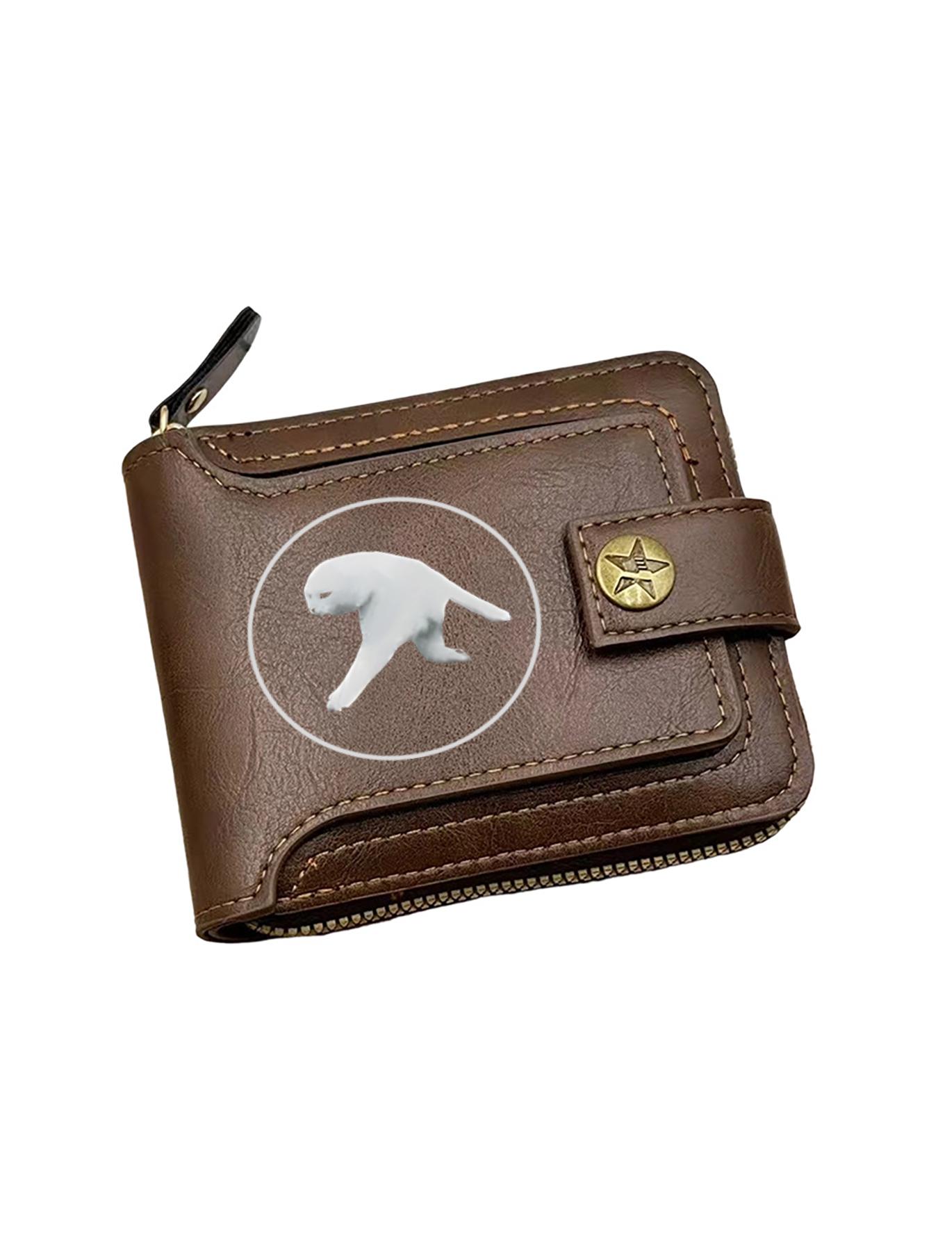 White Cat Print Leather Wallet for Daily Use and Casual Outings  Stylish Animal Pattern Design Suitable for Cat Lovers and Pet Enthusiasts  Perfect Christmas  Birthday  and Holiday Gift for Men and Women Who Appreciate Unique Accessories