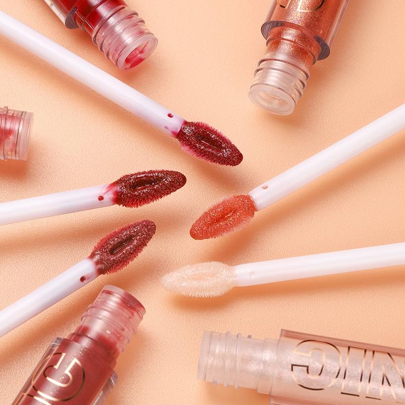 Long Lasting Glitter Lip Gloss, 2 Counts Shimmer Lip Glaze Stick Set, Tinted Moisturizing Liquid Lipstick, Glossy Lip Glaze, Plumping Lipgloss, Summer Makeup