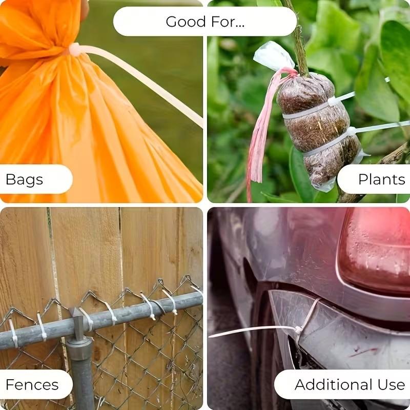 100pcs Durable Nylon Cable Ties, Self-Locking, Secure Fastening, 7.875-10cm, Ideal for Home Office Garden Industrial Wiring, Cable Management