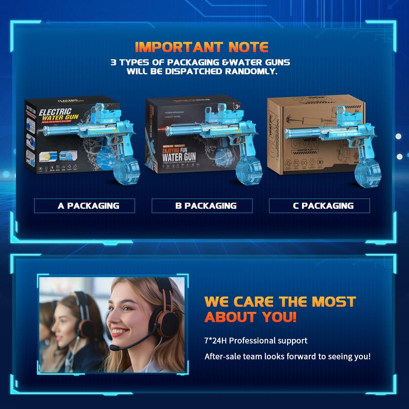 【Live Only】Electric Water Gun for Kids Adults - Automatic Squirt Gun With up to 32 Ft Long Range, Summer Outdoor Beach Swimming Pool Party Super Soaker Toys for Kids Age 7 8 9 10 11 12 Years Old