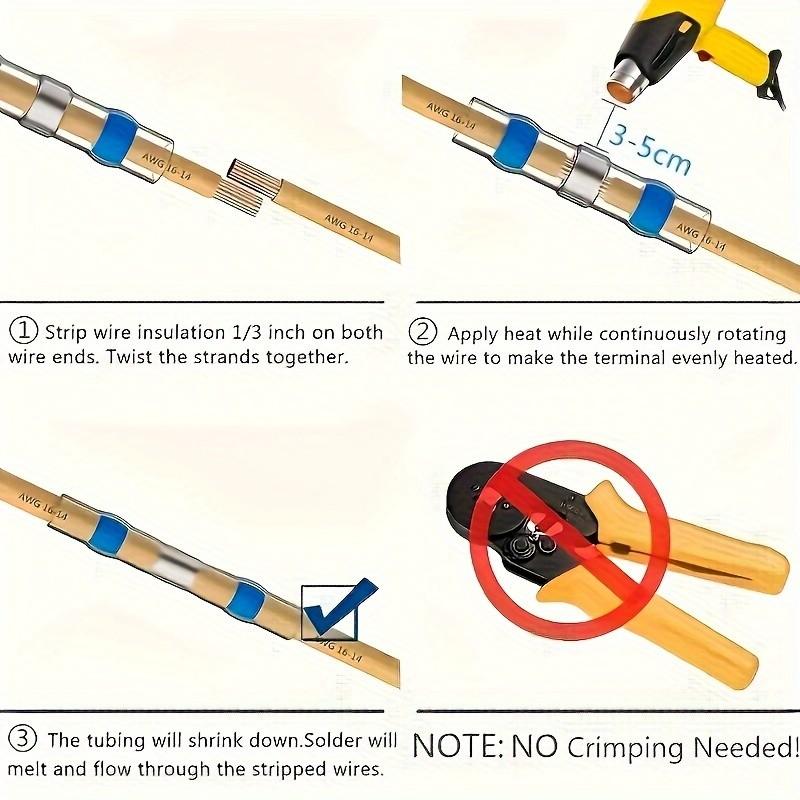 80pcs Weld Ring Heat Shrink Terminals, Equipment Connection Heat Shrink Tube, Insulated Wire Connector Terminal Set