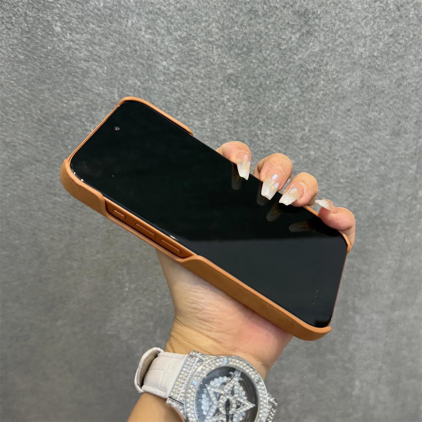 Luxury Sheepskin Feel Leather Magnetic Case For iPhone 17 Pro Max 13 12 14 15 Plus 16 Pro Max 17 Air For Magsafe Matte Cover