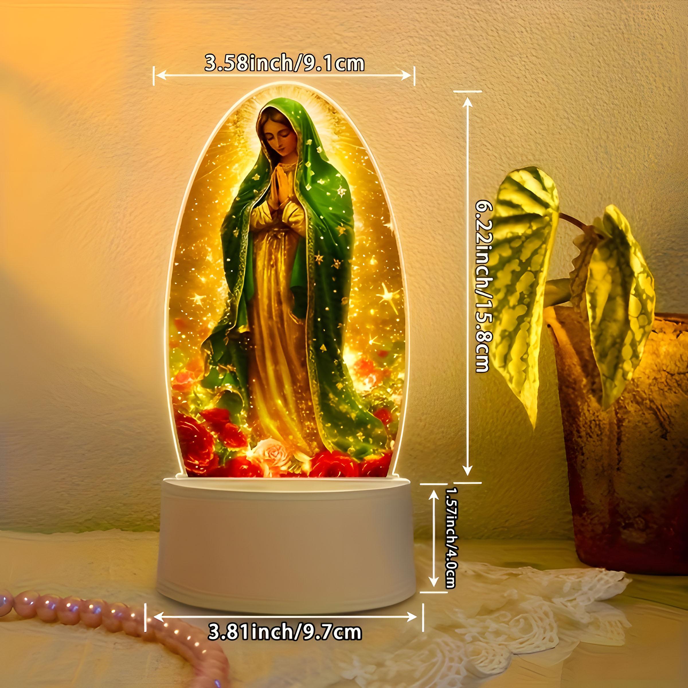 Guadalupe Virgin Prayer Lamp, USB-Powered Warm Light for Religious Home Decor, Prayer Room Decor, Baptism and Gifts, Creates a Spiritual Ambiance #GLOBAL PICKS detail 2