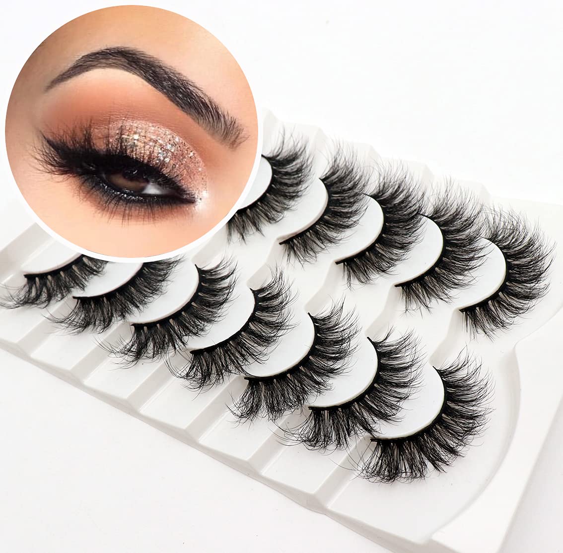 Makeup Eyelashes 8-16mm Natural Look Volume Lashes Wispy Fake Long Lashes