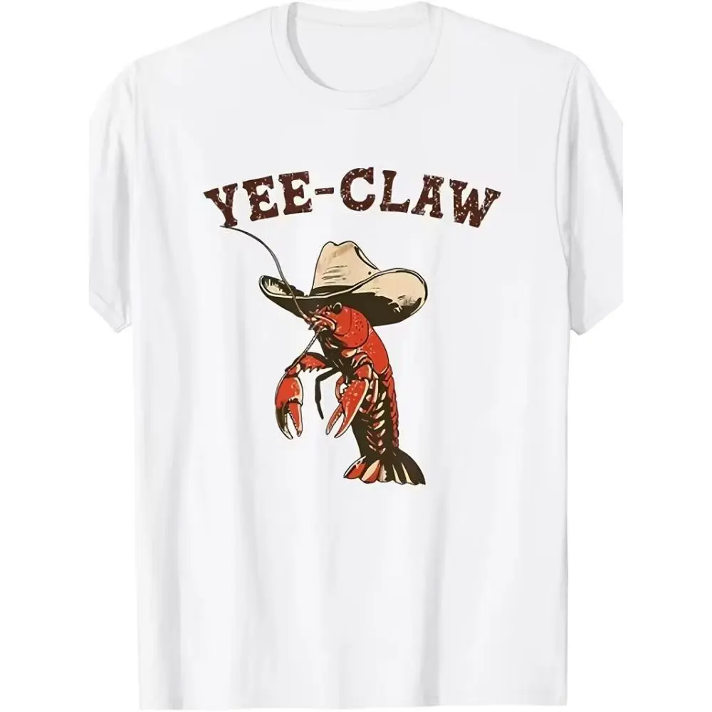 Yee Claw! Funny Crawfish Cajun Seafood Festival T-Shirt - Vintage Louisiana Crawfish Boil Tee, Relaxed Fit Short Sleeve Shirt Suitable for All Seasons, Outdoor Activities & Cajun Themed Parties