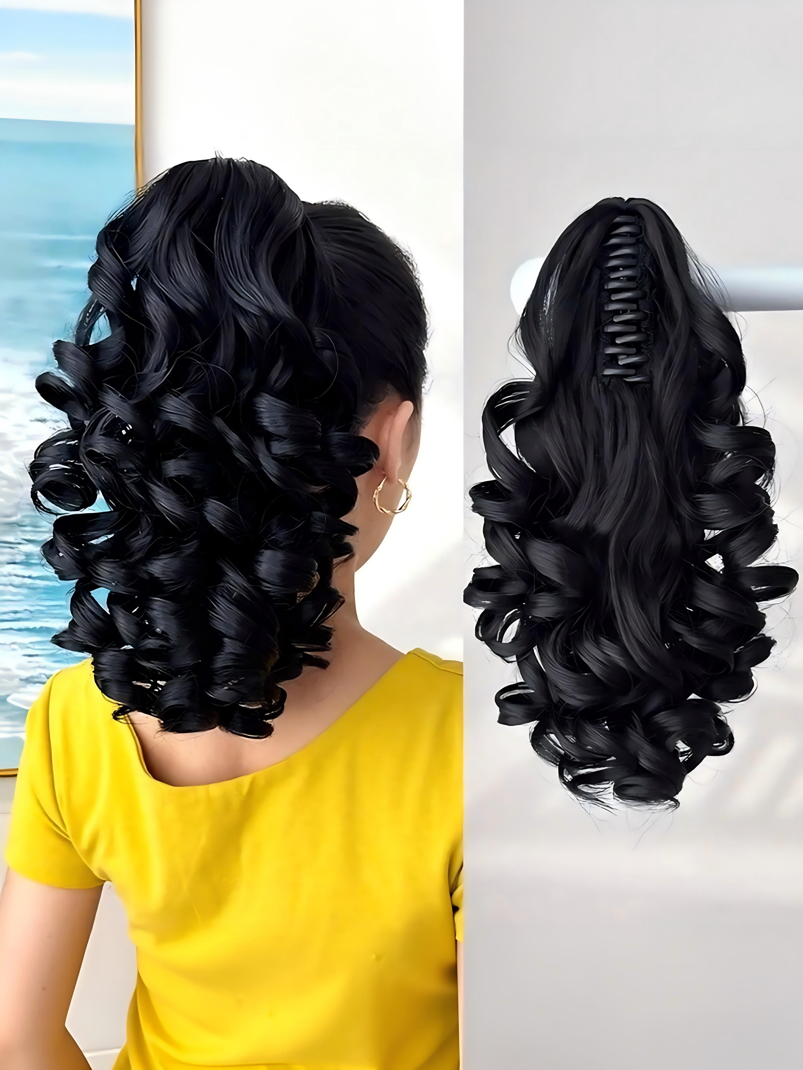 Multi-Color Claw Clip Ponytail Hair Accessory, 14 Inch Wavy Synthetic Fiber, Heat Resistant, Daily Use, Fashionable Hairstyle Solution