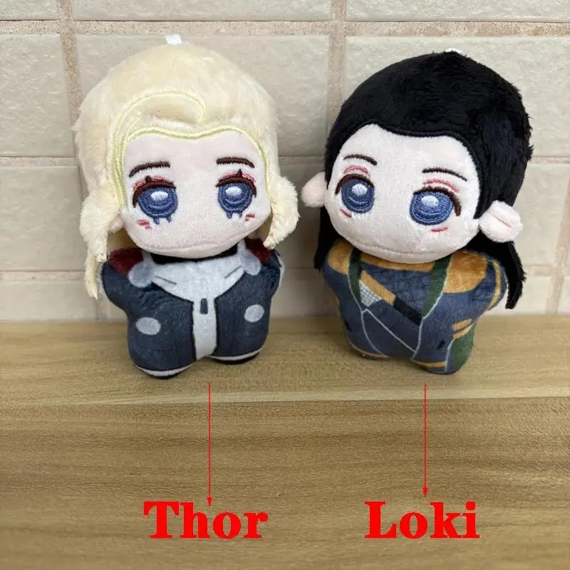 Latest 10cm Cute Blue Eyes Movie Character Loki Odison and Thor Plush Toys Keychain Bag Hanging Pandents Stuffed Plushie Doll