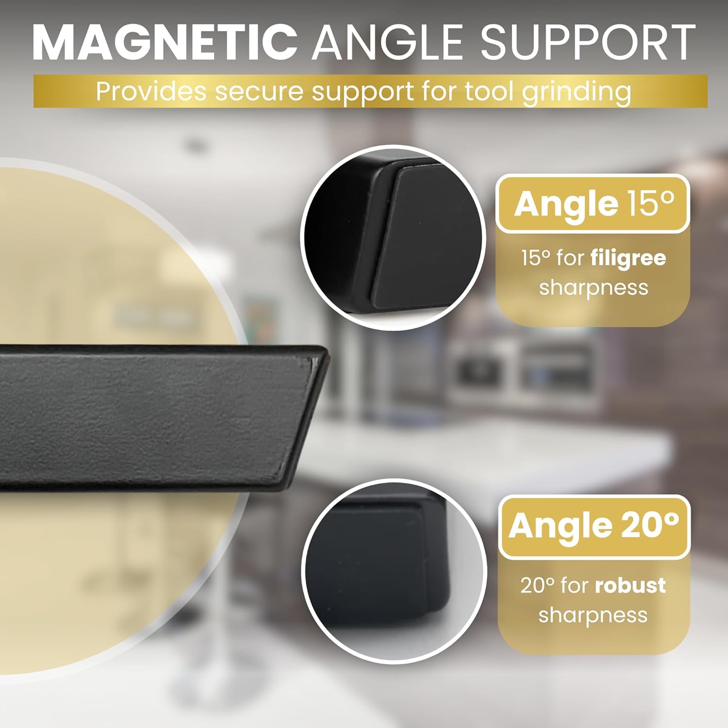 Rolling Knife Sharpener - 5 ANGLED BASE - Knife Sharpening Kit, Diamond & Magnetic Tech, Precision Engineering. Chef-Grade Knives at Home with this Knife Sharpener Tool.