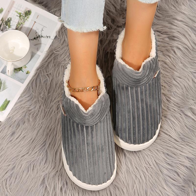 Women Ankle Bootie Slipper Plush Warm Indoor Outdoor Shoes Comfy Fleece Lined Memory Foam Slipper with Anti-Slip Sole Springfresh
