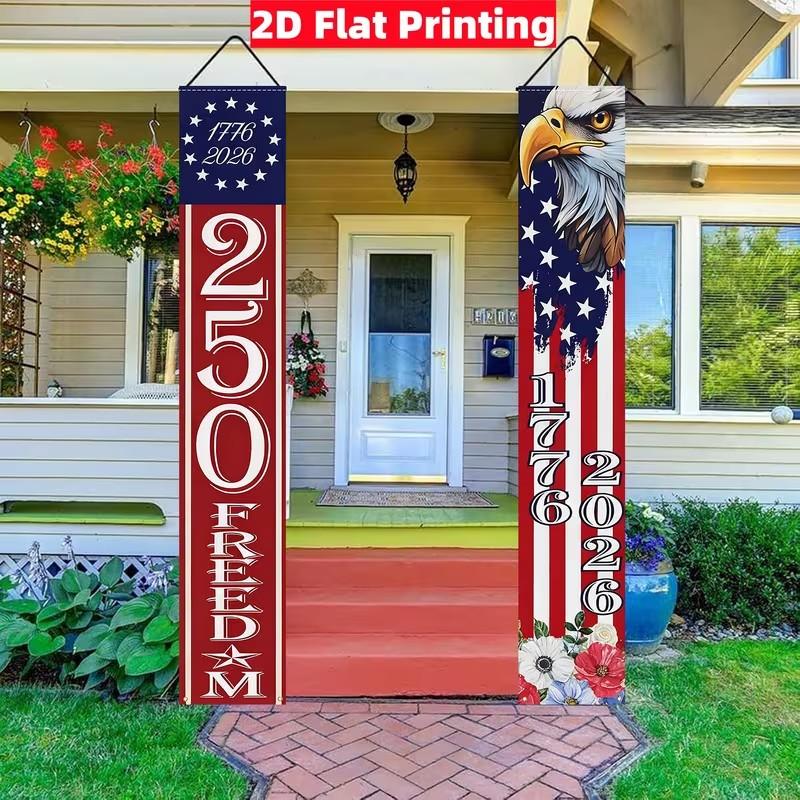 Celebrate Us Bicentennial 250th Anniversary Decorative Banner, Perfect for Patriotic Parties & Home Decor, Indoor/outdoor Use, Size 12x70.8 Inches