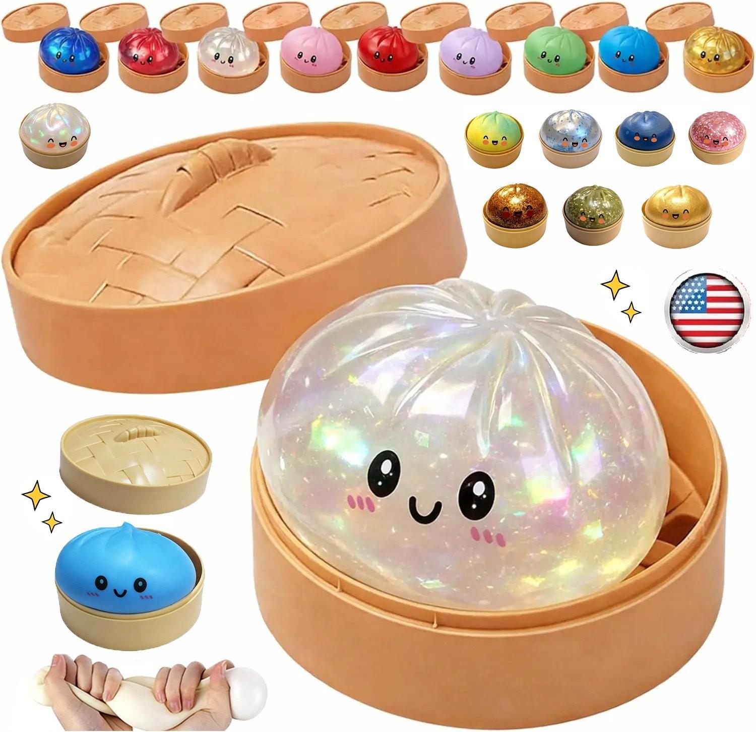 Expressive Big Dumpling Squishy - Blind Box, Mysecret Bun Fidget Toy, Soft TPR Material, Stress Relief, Unboxing Surprise, Random Style per Pack, suitable for children to exchange gifts,National Children's Day Gifts