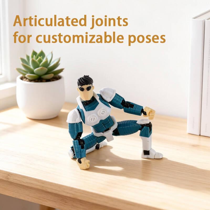 3D Printed Articulated Invincible Mark Action Figure Multi-Jointed Movable Model Collectible Toy Striped Design 13cm