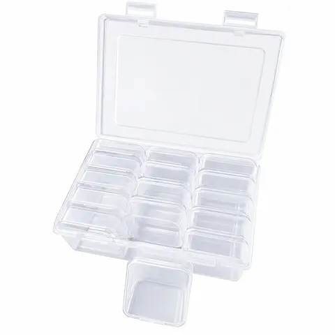 Plastic Storage Box Set with Small, Durable Plastic, Rectangular Jewelry Organizer, Perfect for DIY Jewelry & Valentine's Gift, Durable Plastic Organizers