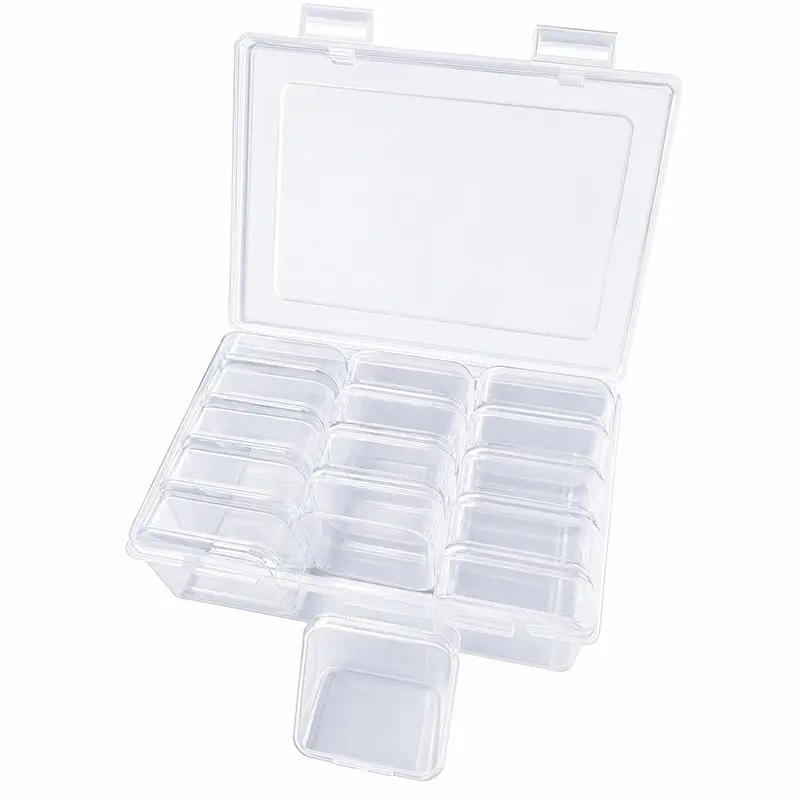 Plastic Storage Box Set with Small Containers, Durable Plastic Compartmentalized Organizers, Rectangular Jewelry Organizer, Perfect for DIY Jewelry & Valentine's Gift