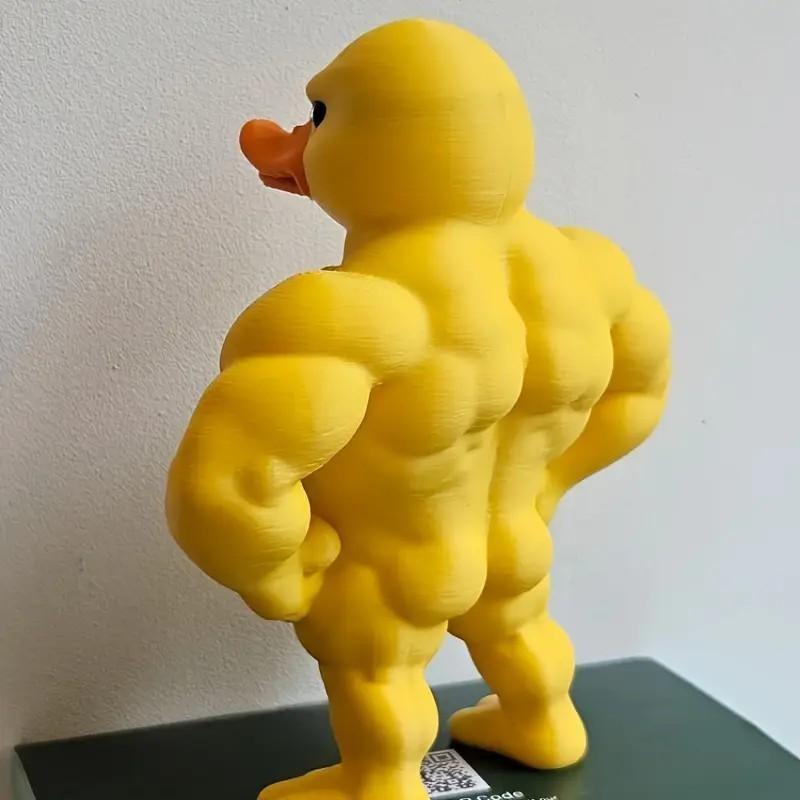 Funny Muscle Duck Statue, Fitness Duck Decor, Durable Plastic, Ideal for Home Office Gym, Perfect Gift for Holidays