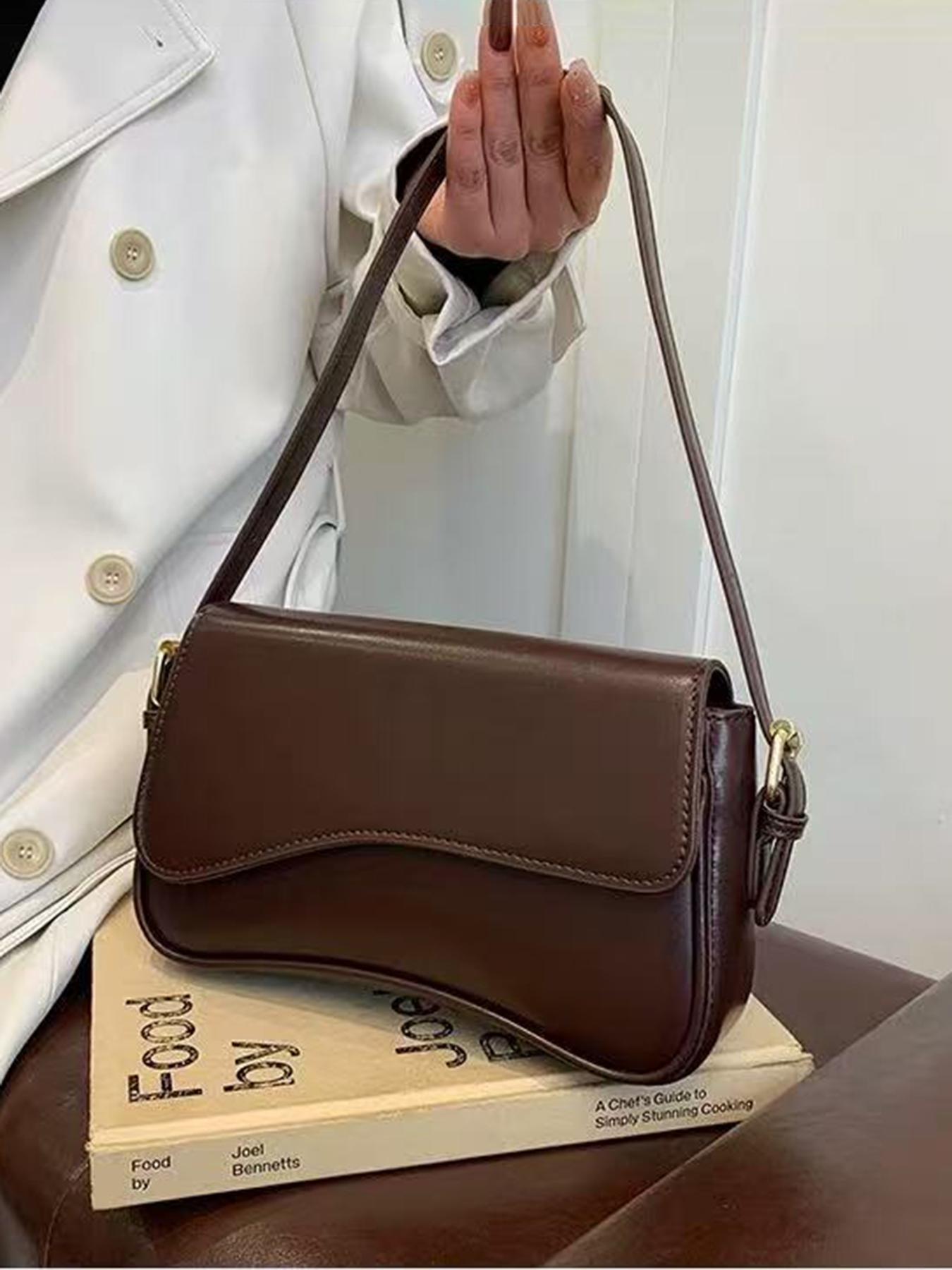 Vintage Minimalist Women's Square Bag, PU Leather Shoulder Bag, Commuter Fashion Handbag for Dating, Picnic, Party, Valentine's Day, Casual Handbag Satchel