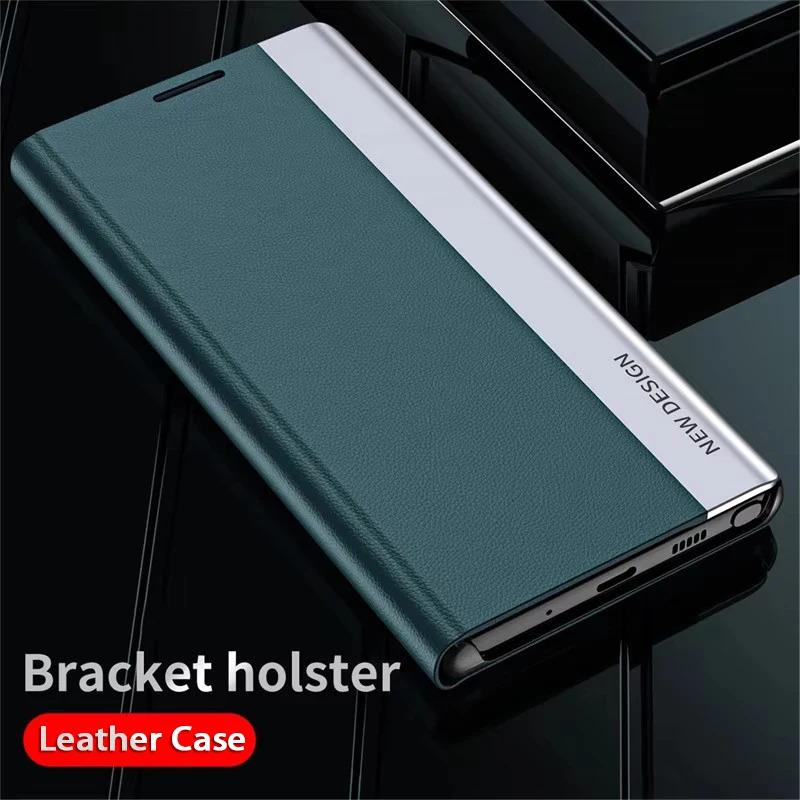 Luxury Leather Flip Case For Samsung Galaxy S26 S25 S24 S23 S22 S21 S20 Ultra Plus Edge S23 S21 S24 FE Note 20 Ultra Stand Cover