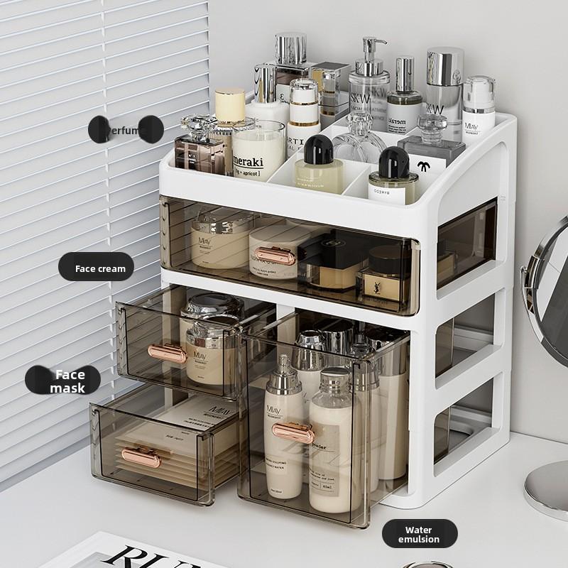 Transparent Multi-Layer Storage Box with Drawers, Cosmetic & Jewelry Organizer, Bedroom Storage Organizer, Perfect Gift for Beauty Enthusiasts & Women