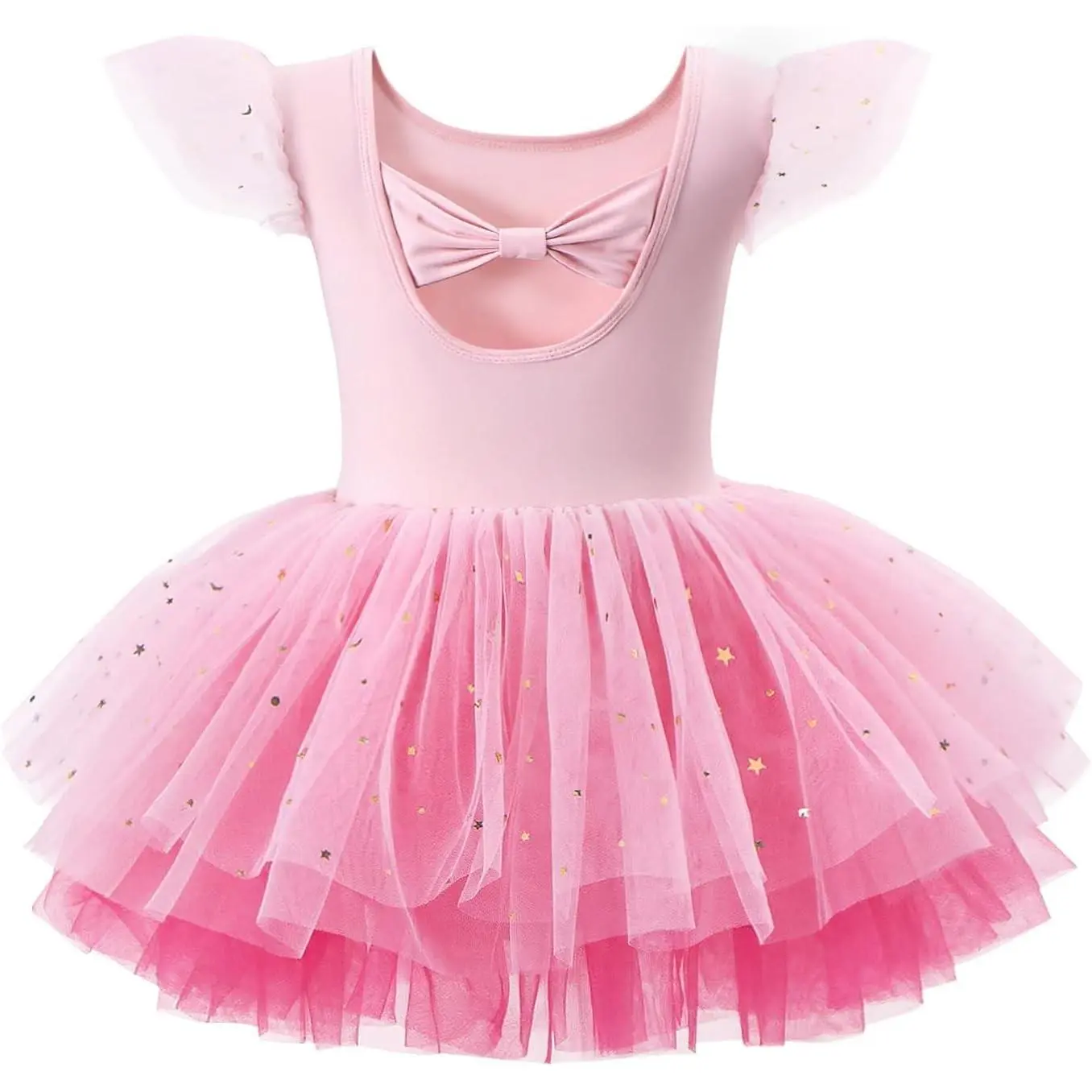 Girls' Dancewear Ballet Leotard with Shiny Ruffle Sleeves, Toddler Tutu Dress Ballerina Outfit, Dancewear Girls