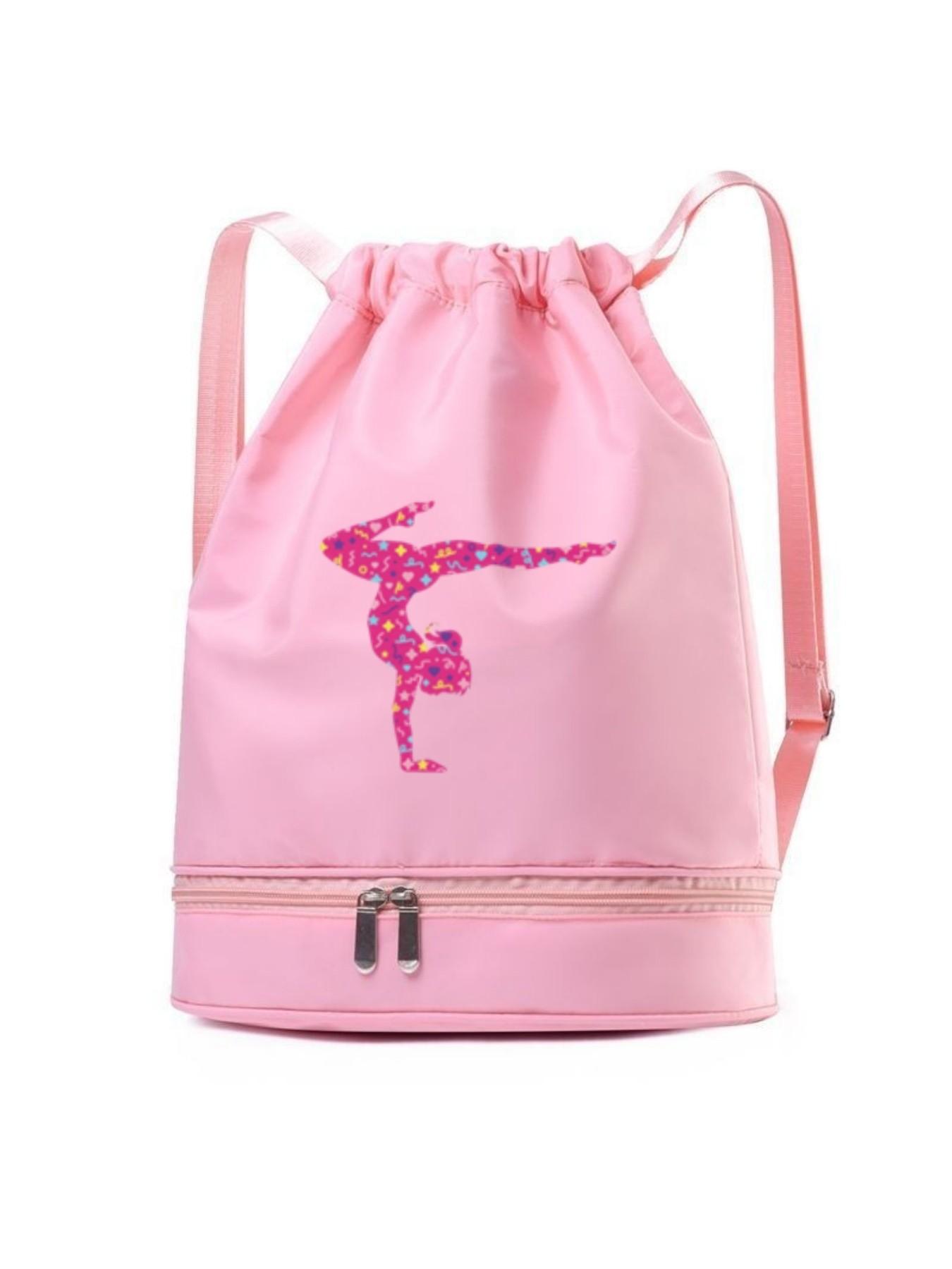 Women's Gym Bag, Adjustable Straps, Drawstring Closure, Independent Shoe Compartment, Rose, Ideal Gift, Daily Use