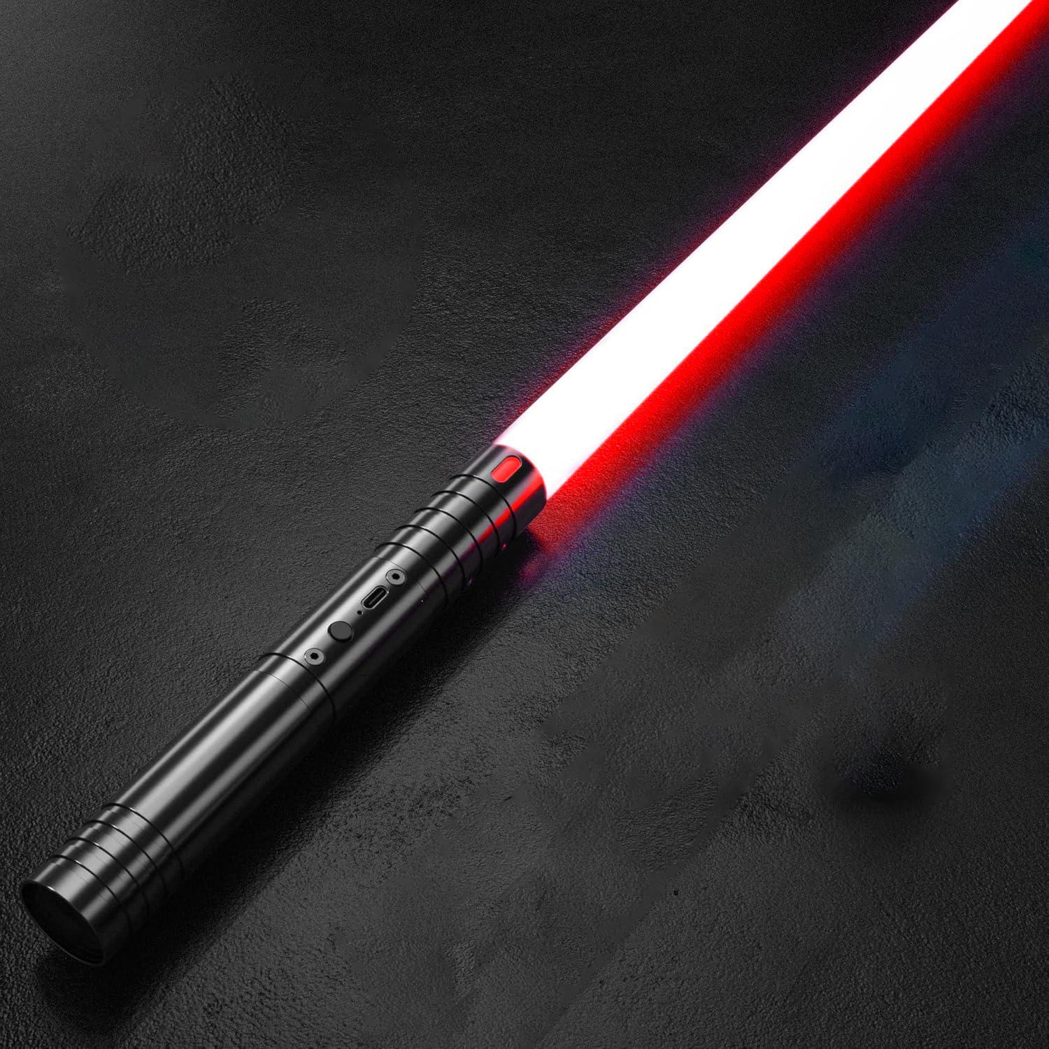 2-in-1 Double Bladed Laser Sword with Metal Hilt, RGB Colors & Sound Mode, Force FX Dueling Sword, Rechargeable Glow Sword for Cosplay, Glow in The Dark Party, Birthday & Holiday Gift for Him, lightsaber