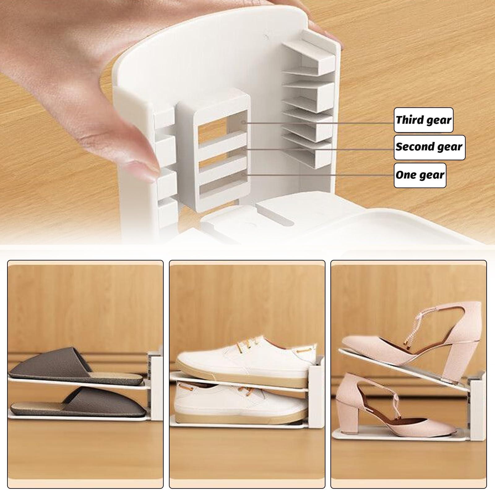Double Layer Adjustable Shoe Rack Organizer, Space Saving Home Storage Solution, Multi-Layer Shelving Unit for Closet Organization