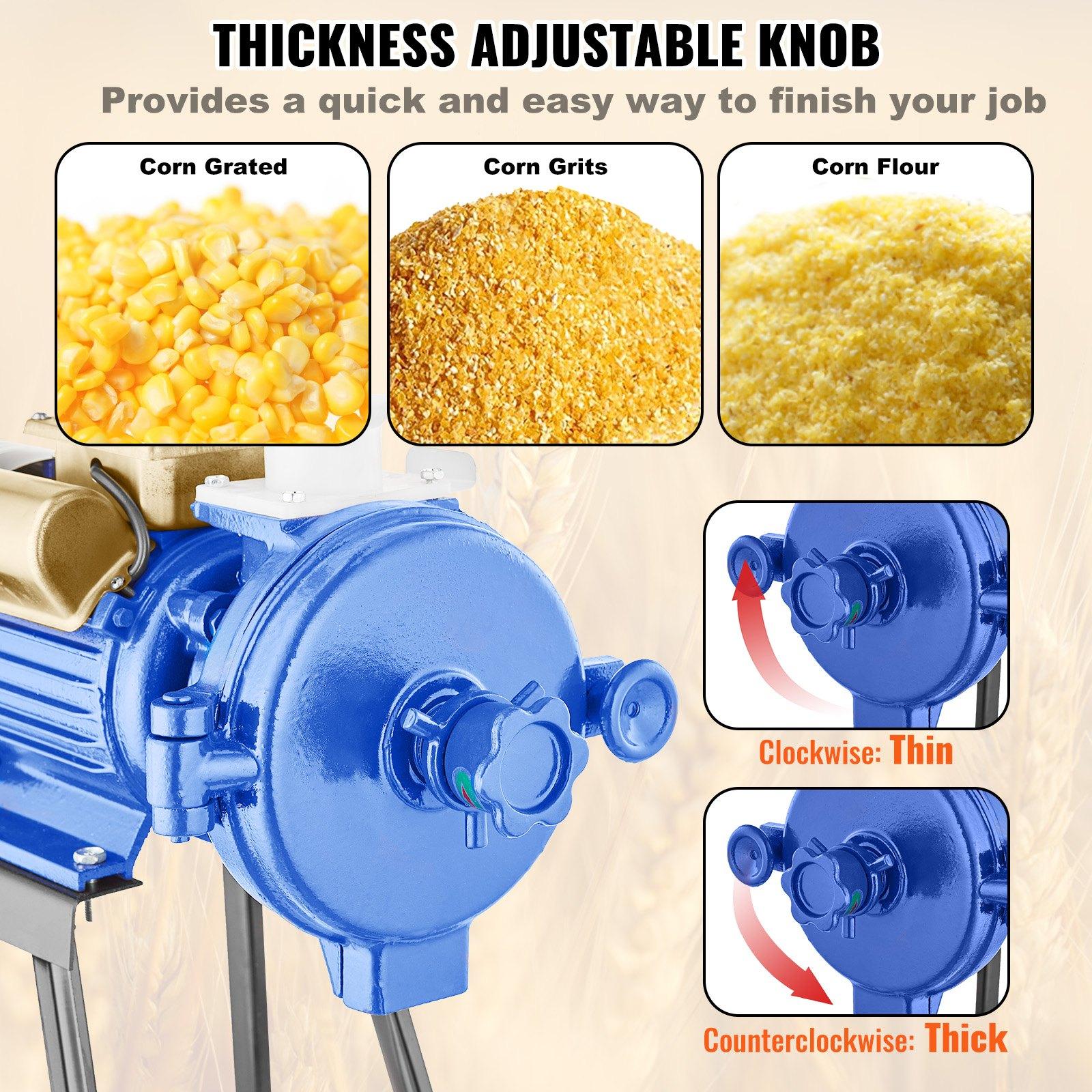 VEVOR Electric Grain Mill Grinder, 3000W Spice Grinders, Commercial Corn Mill with Funnel, Thickness Adjustable Powder Machine, Heavy Duty Feed Flour Cereal Mill Wheat Grinders, Dry Grinder VEVOR Electric Grain Mill Grinder, 3000W Spice Grinders, Commercial Corn Mill with Funnel, Thickness Adjustable Powder Machine, Heavy Duty Feed Flour Cereal Mill Wheat Grinders, Dry Grinder