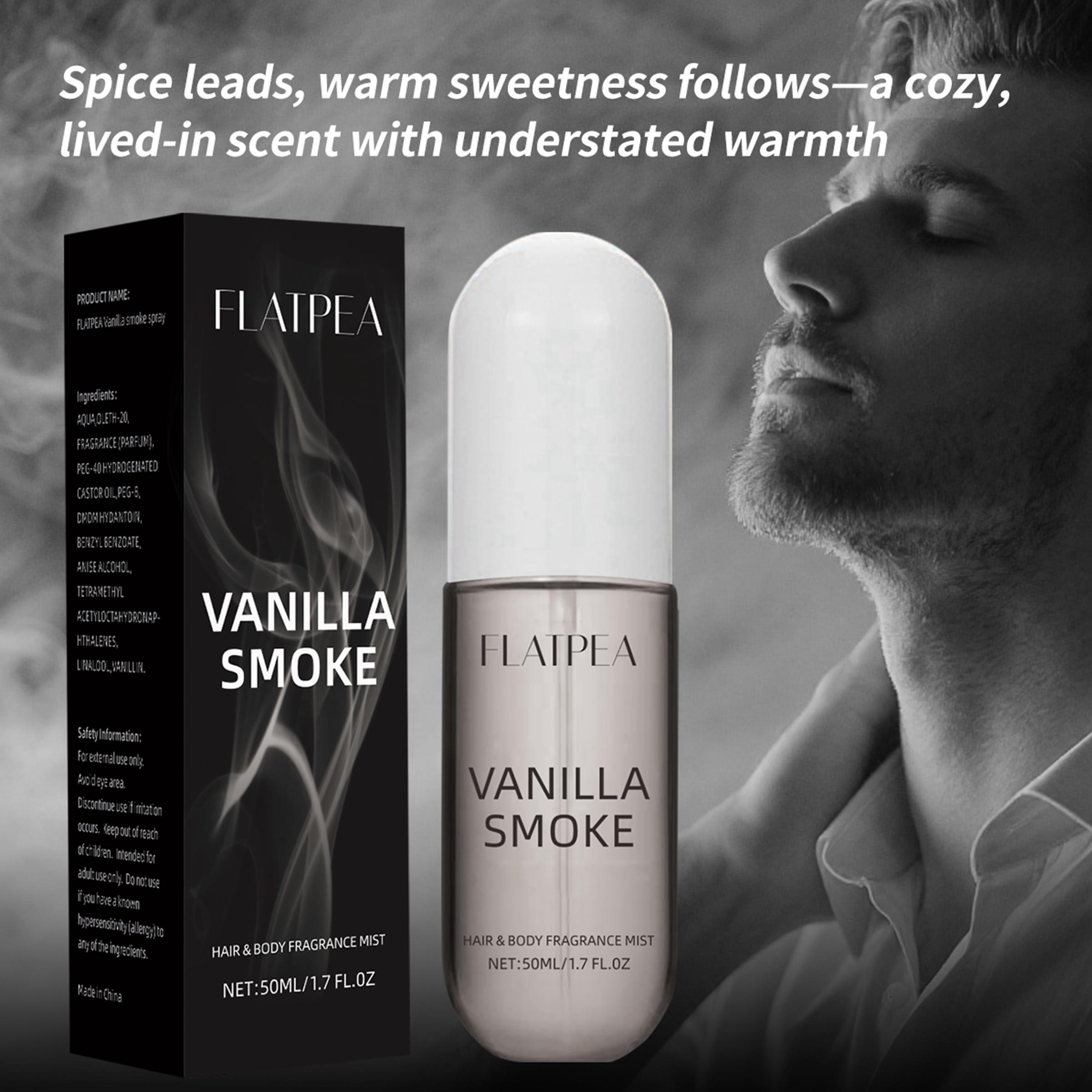 50ML Vanilla Smoke Spray Eau De Perfume, Oriental Spicy Scented Fragrance, Long-Lasting Aroma, Ideal for Daily Use & Gifting