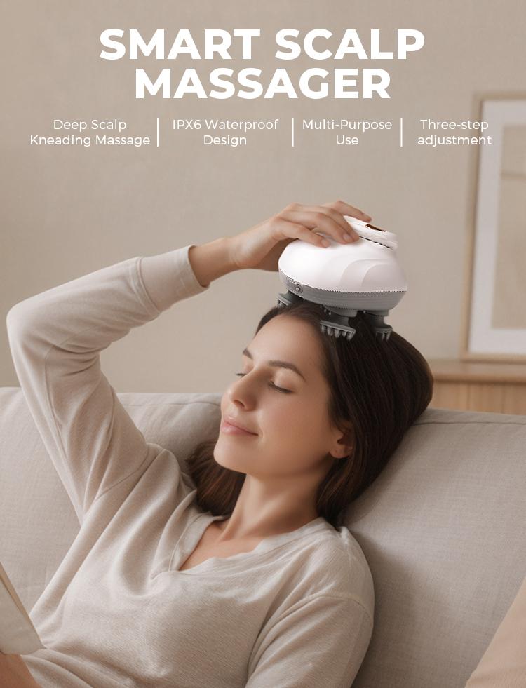 1PC Electric Scalp Massager, Cordless Waterproof Head Massager with Kneading Nodes, Handheld Hair Shampoo Brush for Deep Cleaning & Relaxation, Rechargeable Scalp Massagers, Gift for Men Women