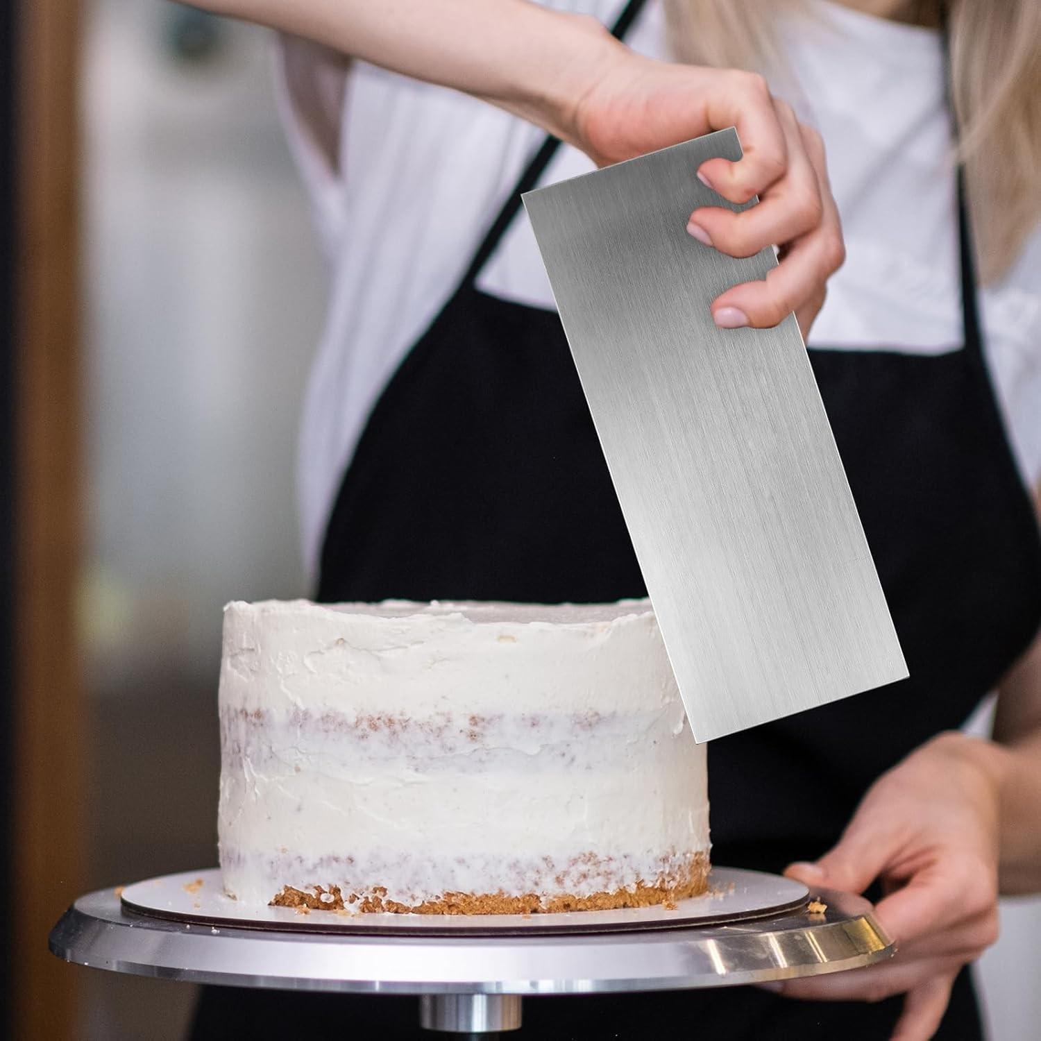 103 Piece Cake Decorating Tools Set, Stainless Steel Icing Spatula, 2 Piping Tips, 100 Pastry Bags, Smooth Edges for Large Patterns