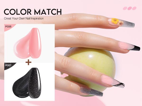 Morovan Poly Gel Nail Kit Starter Kit: 6 Colors Poly Nail Gel Kit with U V Lamp Best Valentine Gift For Her Complete Nail Extension Poly Gel Kit for Beginners