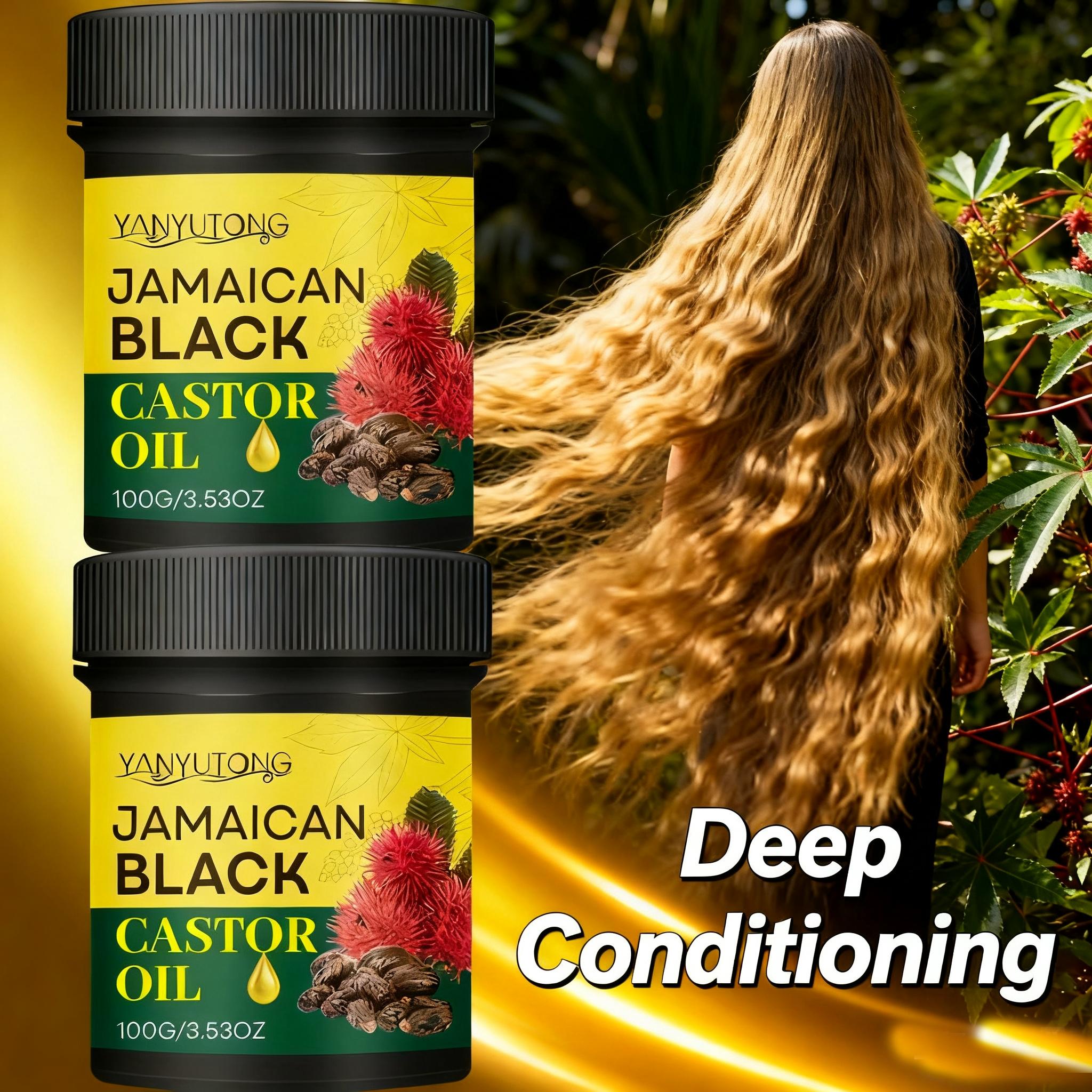 Jamaican Castor Oil 2 Bottles 100g, Alcohol-Free Gentle Non-Irritating, Hair Moisturizing Skin Nourishing Eyebrow Repair, Unisex, Haircare, Balm Texture, Skin Nourishment, No Flammable Ingredients